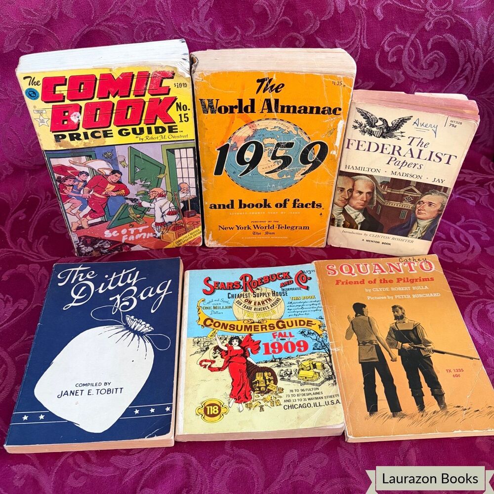6 Vintage Americana & American History Paperbacks, Federalist Papers, Sears etc.